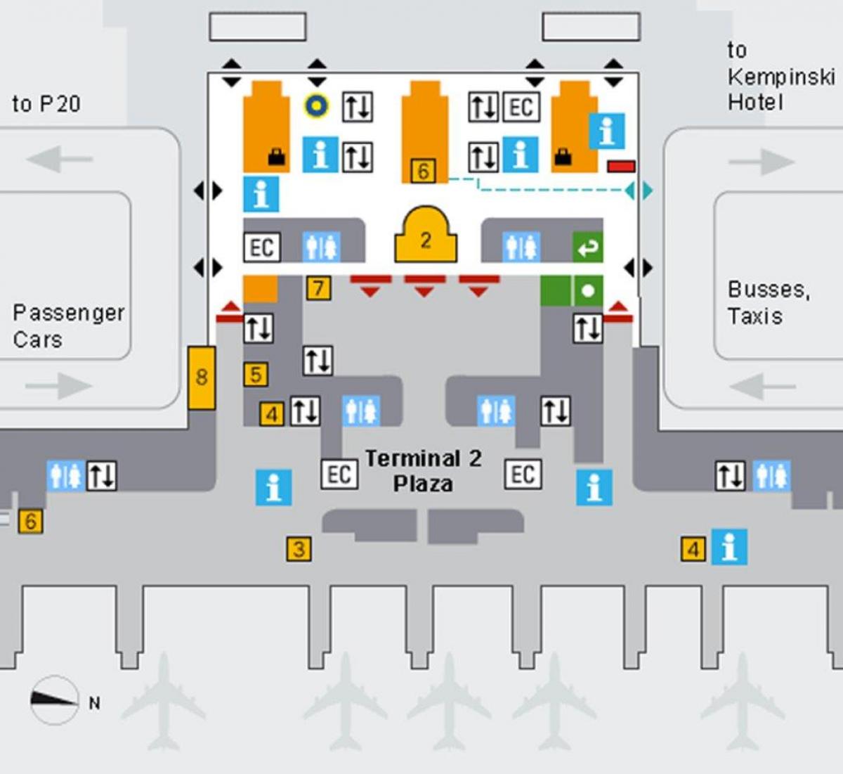 Схема аэропорта Мюнхена прибытие