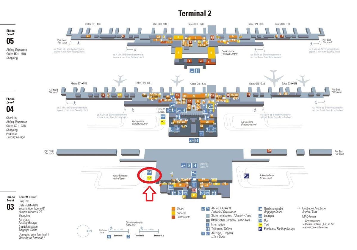 Карта Мюнхена терминал 2