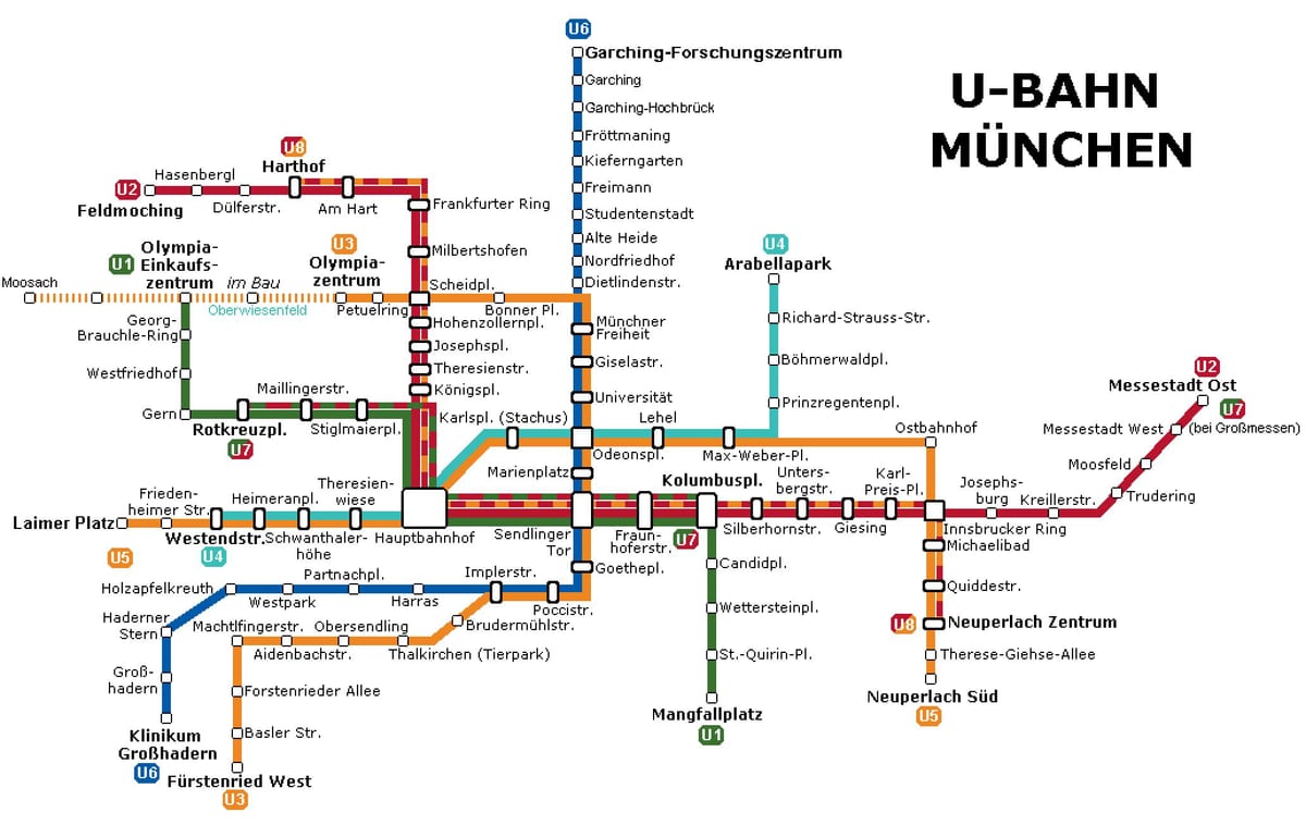 карта метро в Мюнхене