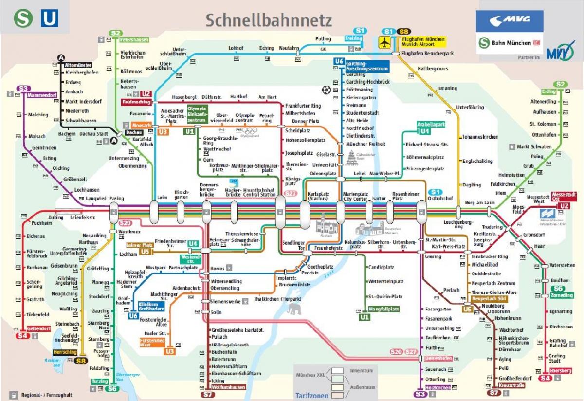 Мюнхен железнодорожный С1 карте