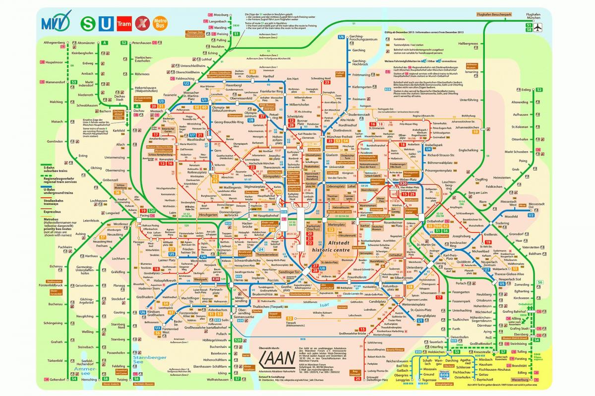 Мюнхен общественным транспортом карте