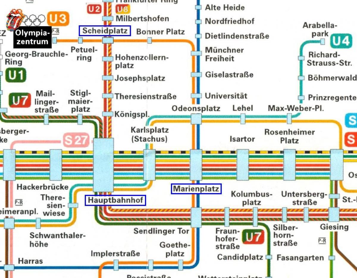 Карта Мюнхена-хауптбанхоф