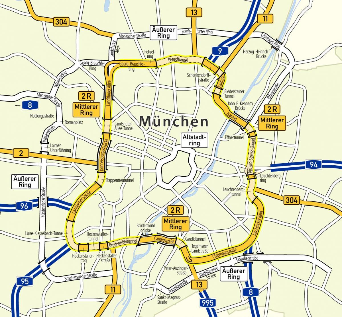 Мюнхен кольцо карта