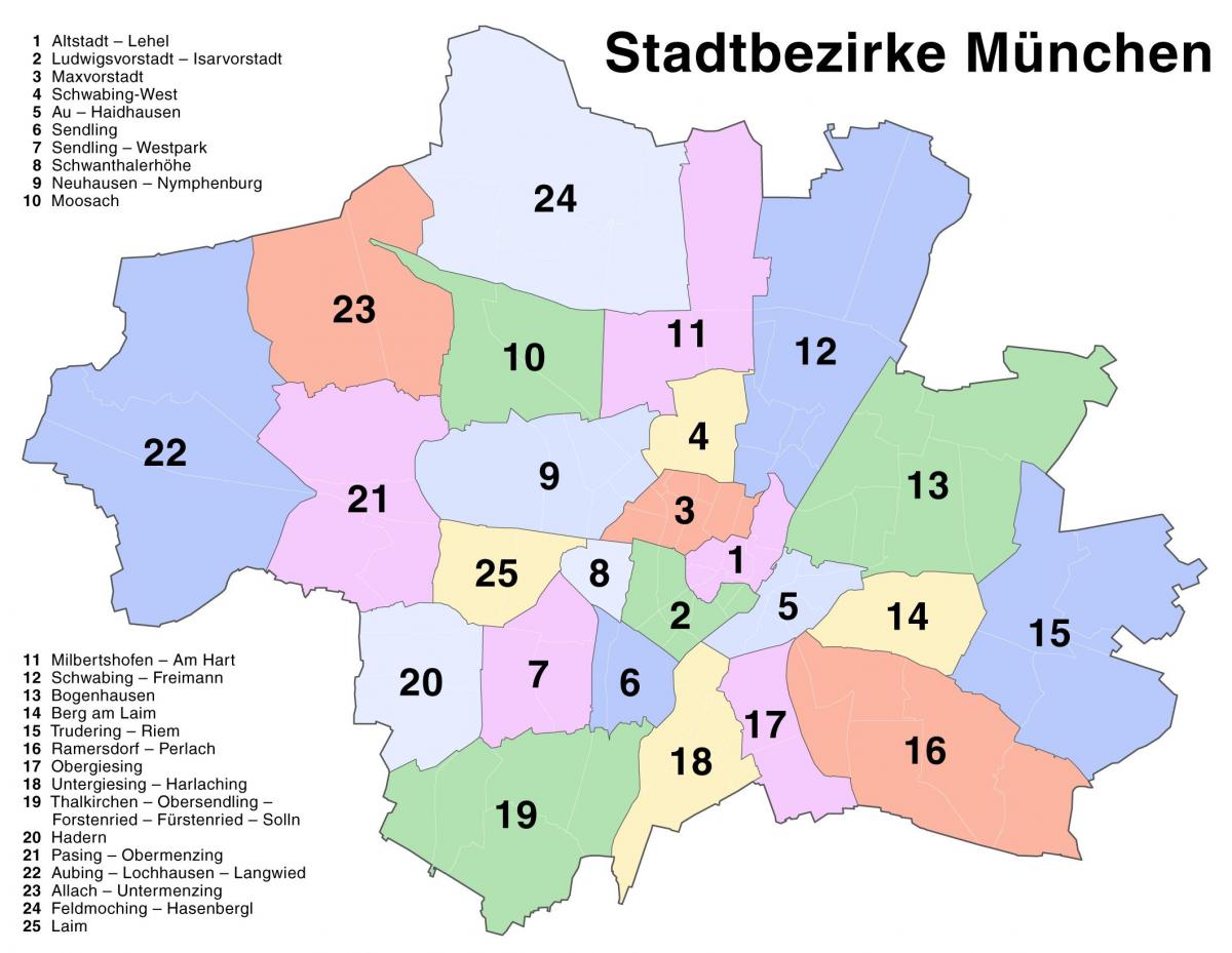 карта пригородов Мюнхена