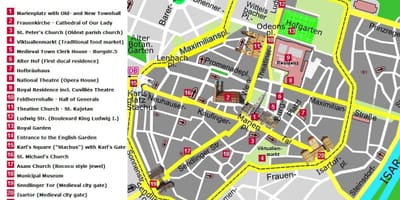 Мюнхен достопримечательности на карте