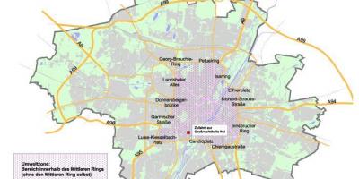 Карта Мюнхена зеленая зона