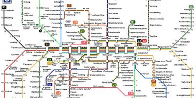 Карта метро Мюнхена Германия