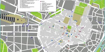 Туристическая карта Мюнхена достопримечательностями