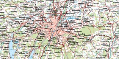 Карта Мюнхена и близлежащих городов