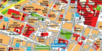 Карта улиц Мюнхена до центра города 